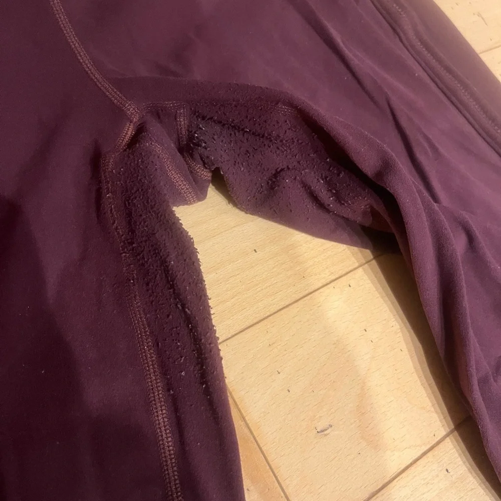 Athleta High-Rise Powervita Peekaboo 7/8 Tight in Maroon - Picture 7 of 14